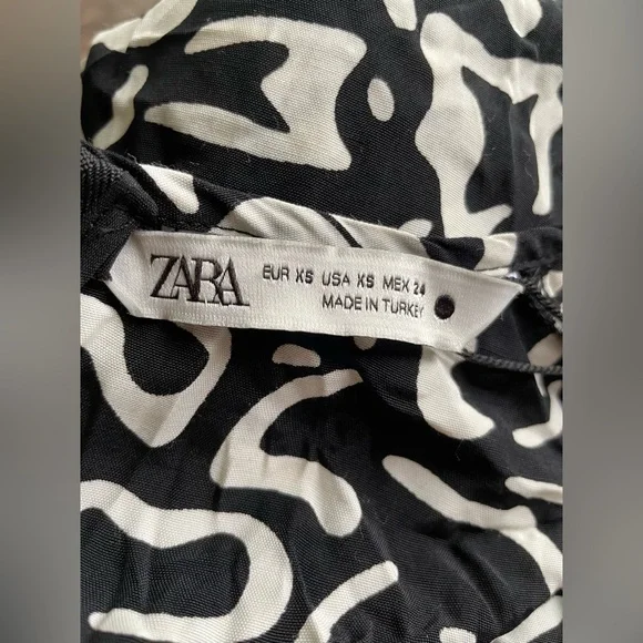 New ZARA Women Black White Maxi Dress Size XS - Picture 9 of 14